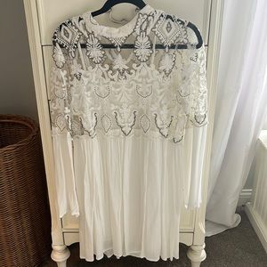 Altar’d State White Embellished and Embroidered Dress